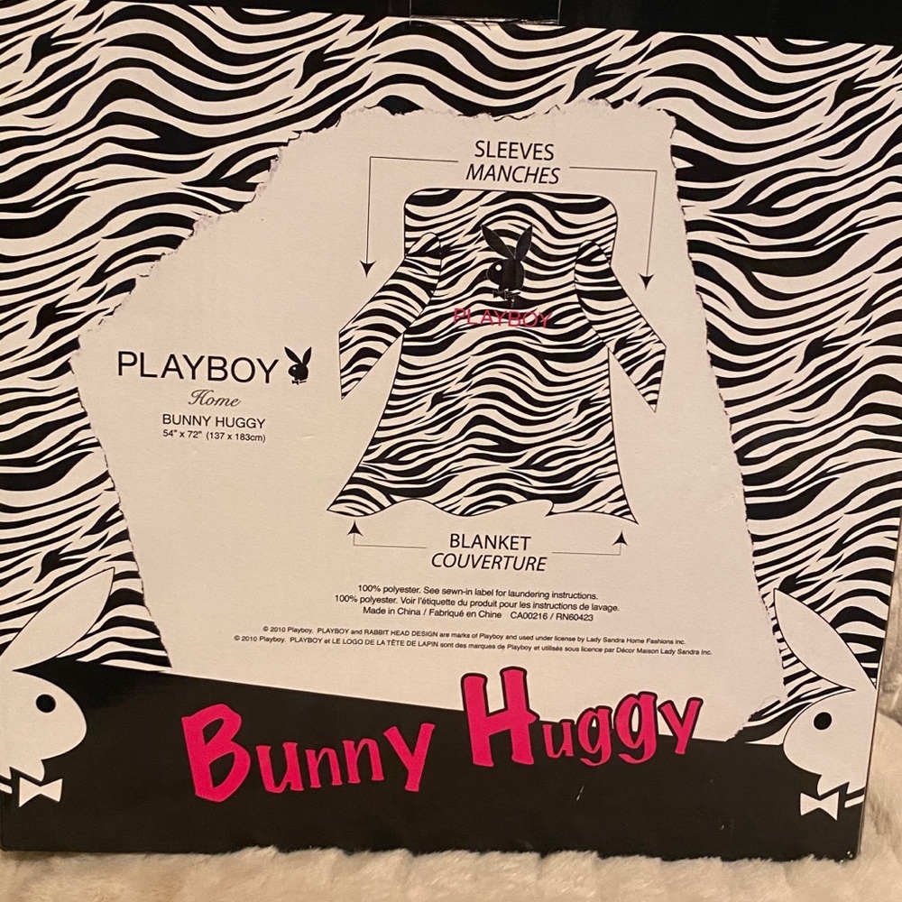 PLAYBOY Zebra Print Bunny Huggy - Black & White - Picture 2 of 3